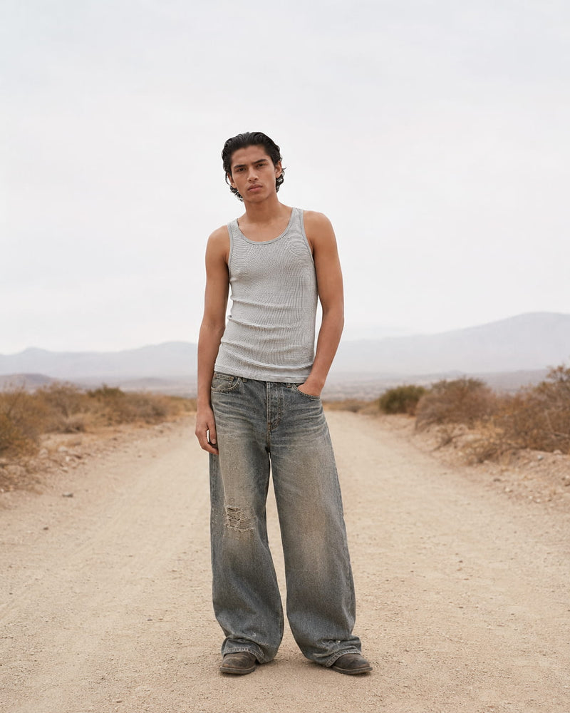 Washed denim